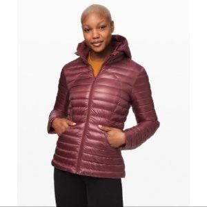 Lululemon Pack it down Jacket Shine Chianti colour.